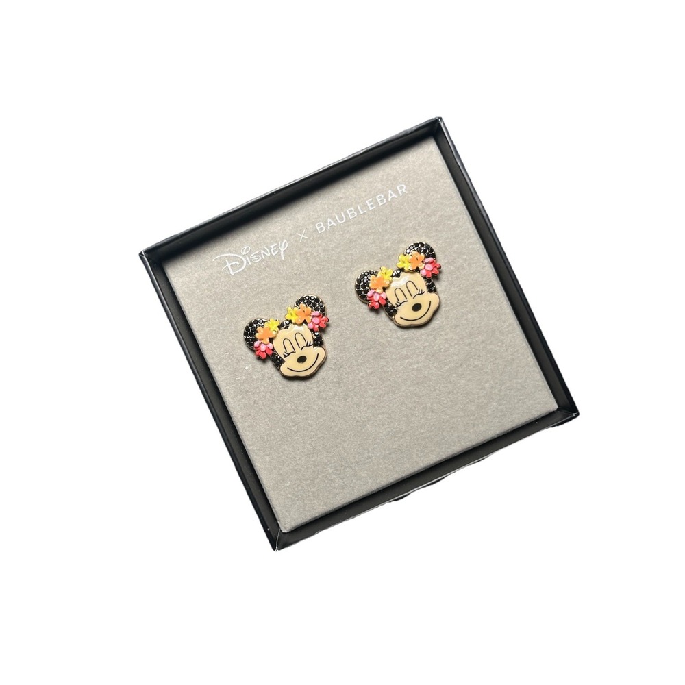 NEW Disney X Baublebar Flower Bow Minnie Mouse‎ Stud Earrings